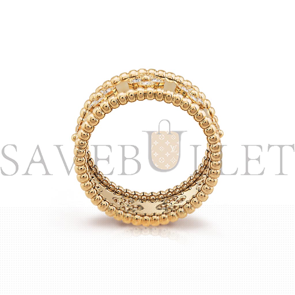 V*N CL*F arpels perlÉe clovers ring, small model - yellow gold, diamond  vcaro9nc00